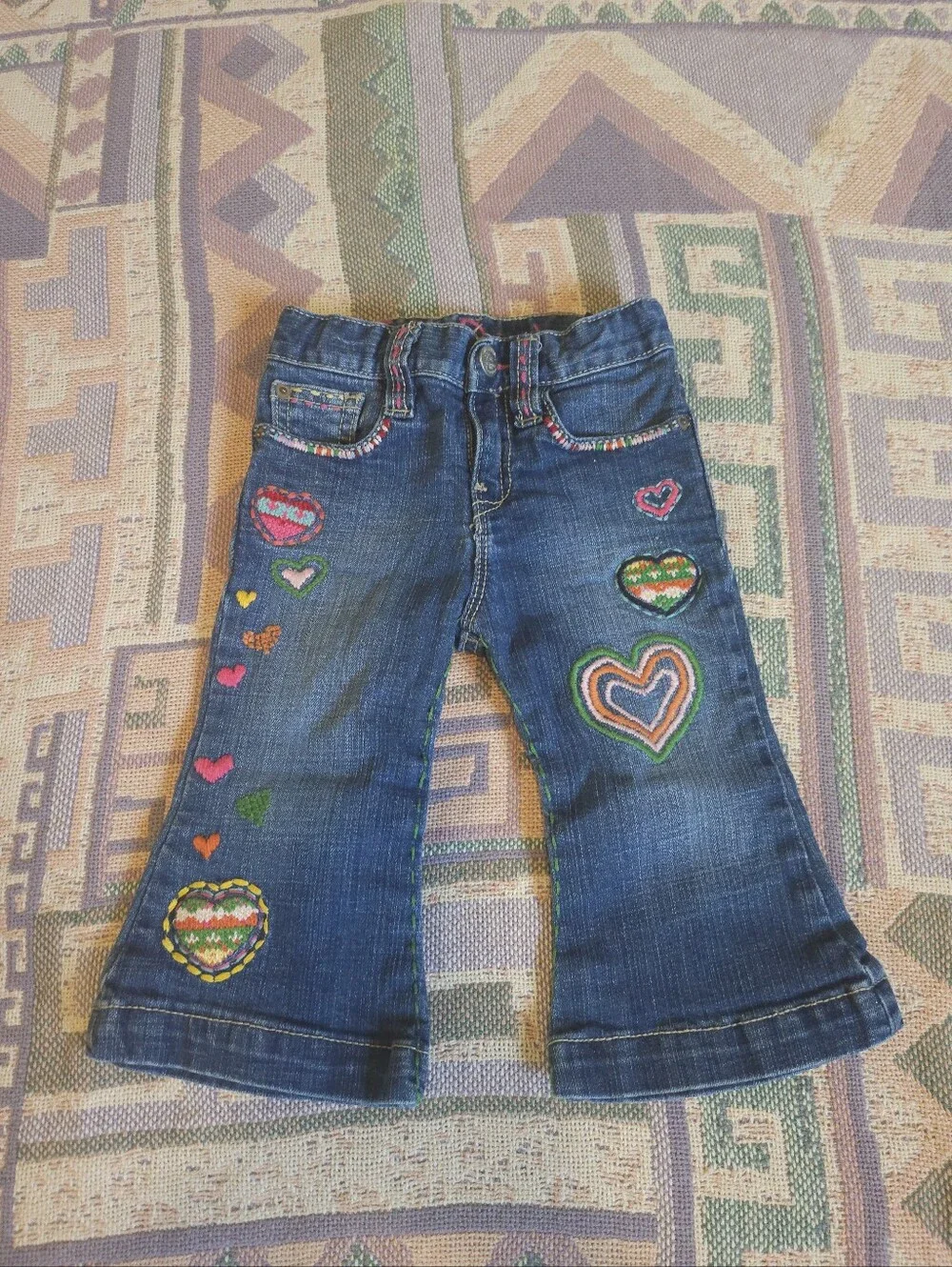 Baby Gap Jeans Colorful Embroidered Size 12-18 Months